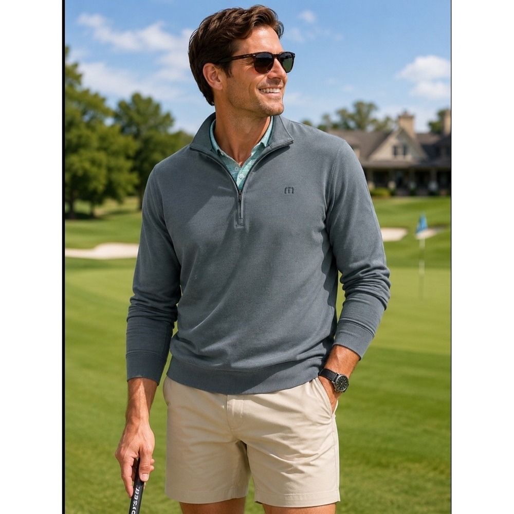 Travis Mathew XL Cloud Quarter Zip Men's Large Sweater Pullover Performance